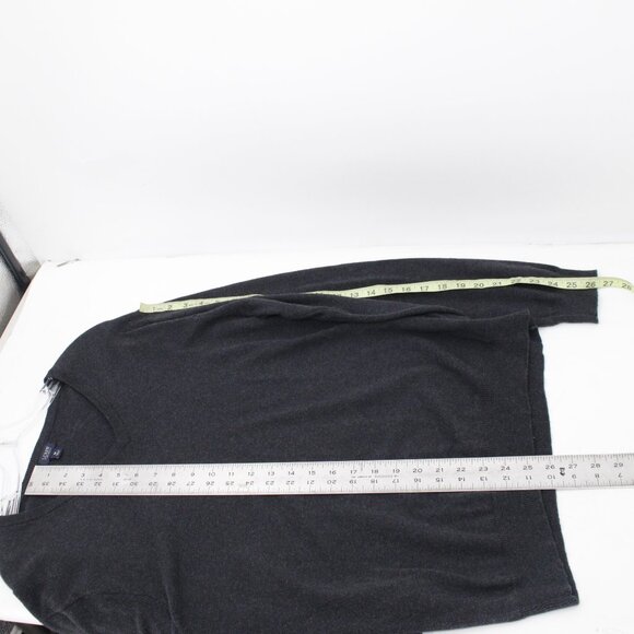 J Crew Sweater Mens Medium Cotton Cashmere V Neck knit charcoal Casual Pullover - Picture 8 of 9